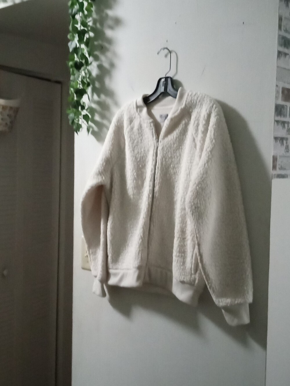 aerie Cream Sherpa Zip Jacket